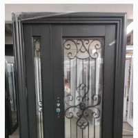 2.1by1.2 Meter Security Entrance Copper Glass Door