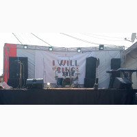 Outdoor Event Stage With Light and Smoke Machine