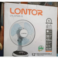 Lontor CTL Cf025 12 Inch Rechargeable Table Fan - Brand New