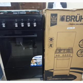 Bruhm 4 Gas Burner Standing Gas Cooker with Oven - Brand New