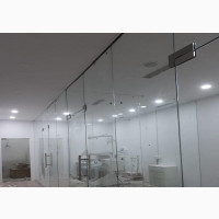 Frameless Office Partition With Temperd Thick Glass