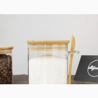 1200ml Glass Jar With Bamboo Lid and Wooden Spoon