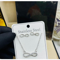 Silver Infinite Necklace and Earrings