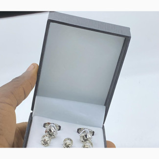 Stainless Steel Silver Luxe Cufflinks Set