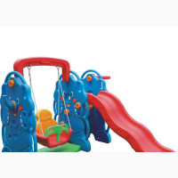 Children Elephant 3 in 1 Slide, Swing and Basketball