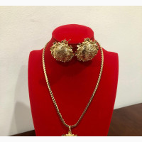 Gold Necklace and Earrings Set