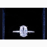 Luxurious 3 Carat Silver Engagement Ring