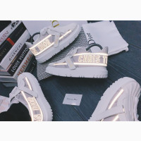 White Reflective CHRISTIAN Dior ID Calfskin Sneakers