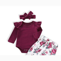 Infant Baby Girls Short Sleeve Solid Jumpsuit
