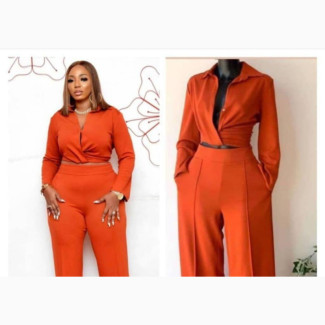 Classic Ladies Crop Top and Parazzo Trousers