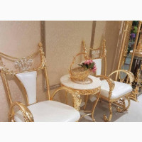 Gold Console Chair and Table