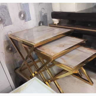 3 in 1 Marble Top Table Stools