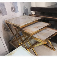 3 in 1 Marble Top Table Stools