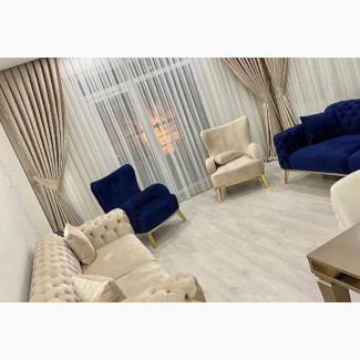 Modern Velvety Set of Sofa Chair
