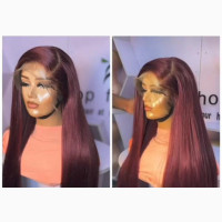 Full Frontal Wine Colored Hair 26 Inches