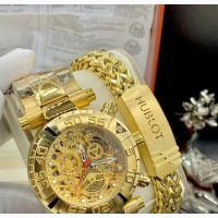 A Non Tarnish Hublot Chain Watch and Perfect Bracelet
