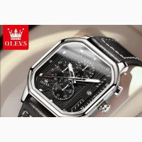 Olevs Chronographic Leather Watch