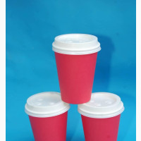 50 Pieces 12oz (350ml) Paper Coffee Cup With Cover