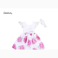 Flower Pattern Loose Hem Dress + Hairband 463393913