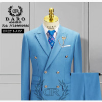Sky Blue Double Breasted Suit