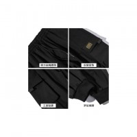 Men Black Pocket Casual Pants Cargo Pants Harem Joggers