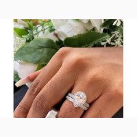 Superior Quality Sterling Silver Wedding/Engagement Ring Set
