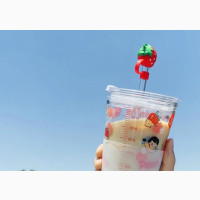 400ML Reusable Portable Cartoon Water Bottle With Straw