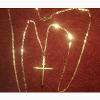 Pure 18karat Original Gold Necklace Wit Crucifix Pendant