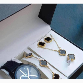 Stylish Wrist Watch and Bracelets Combo