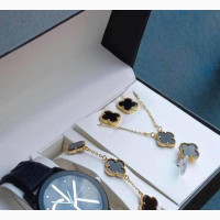 Stylish Wrist Watch and Bracelets Combo