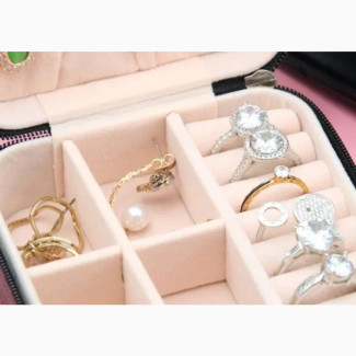 1PC Mini Jewelry Display Organizer Zipper Case Box
