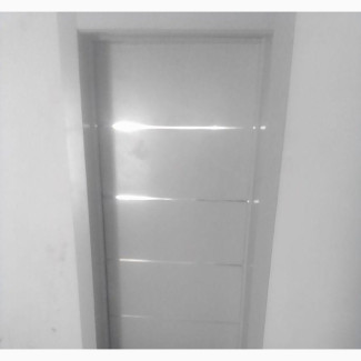 Modern HDF Doors Light Gray Color With 4 Chrome