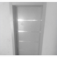 Modern HDF Doors Light Gray Color With 4 Chrome