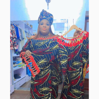 Exotic Ankara Gown - High Target Ankara, Embroidered and Stoned