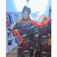 Exotic Ankara Gown - High Target Ankara, Embroidered and Stoned