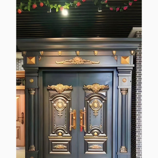 Luxury Goltava Copper Ark With Pillar Frame Home Doors