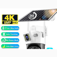 4G 8MP Dual Lens PTZ Battery Solar Camera