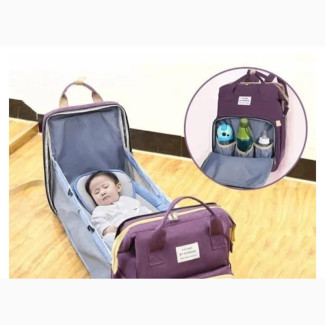 2in1 Foldable Baby Travel Diaper Bag With Bed Crib
