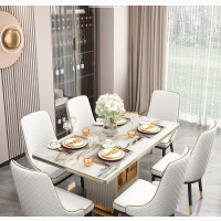 High Quality 6 Seater Dining Table with Marble Top - Brand New