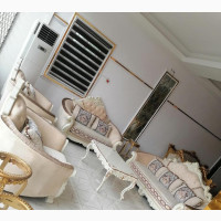 Quality 7 Seaters Living Room Leather Fabric Royal Sofa Chair