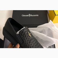 Cesare Paciotti Crocc Leather Matured Men Slipon Flat Shoes
