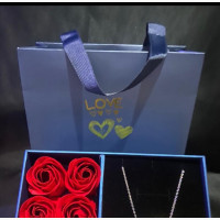 VVS Moisannite Diamond Heart Shaped Necklace and Earrings for Women