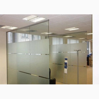 Office Partition With Frosting Tempered 10mm Glass