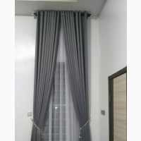 Quality High Length Gray Curtain