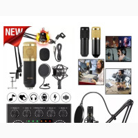 Studio Professional Microphone Condenser Kit + V8 Sound Card