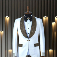 Luxury Turkey Wedding Suits for Men White