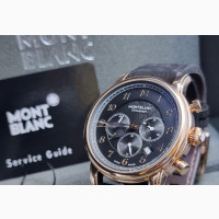 Montblanc Chronograph Rose Gold Leather Strap Watch