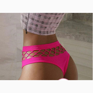 High Waist Women Mesh Hollow Out Thongs Panties