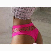 High Waist Women Mesh Hollow Out Thongs Panties