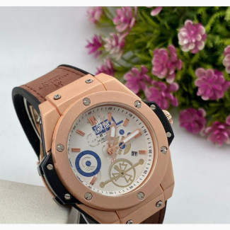 Quality, Dated, Leather Strap Hublot Watch